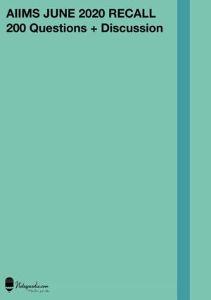 AIIMS JUNE 2020 Question Paper Discussion